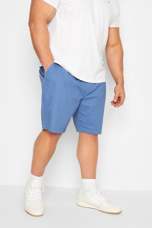 BadRhino Big & Tall Blue Stretch Elasticated Waist Chino Shorts | BadRhino 1