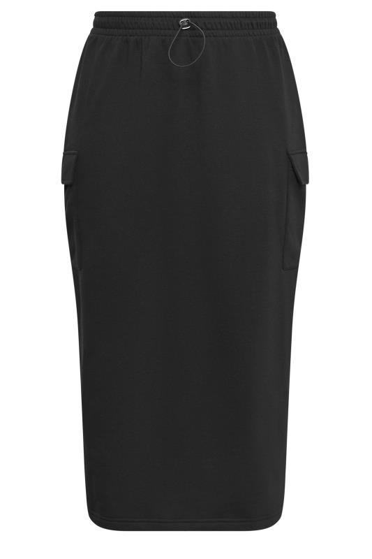 LIMITED COLLECTION Plus Size Black Cargo Pocket Midi Sweat Skirt | Yours Clothing 7