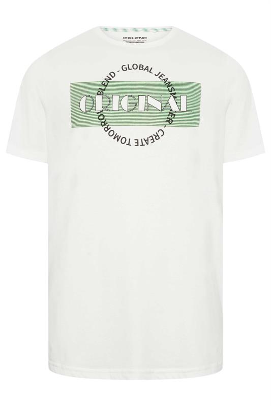  Grande Taille BLEND Big & Tall White 'Original' Printed T-Shirt