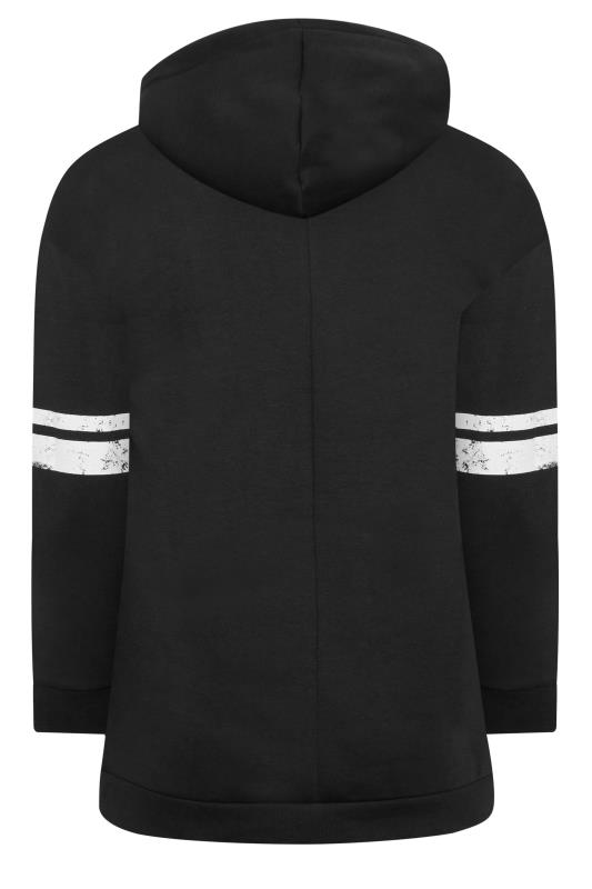 Curve Plus Size Black & White 'Calfornia West Side 1967' Slogan Varsity Hoodie | Yours Clothing 7