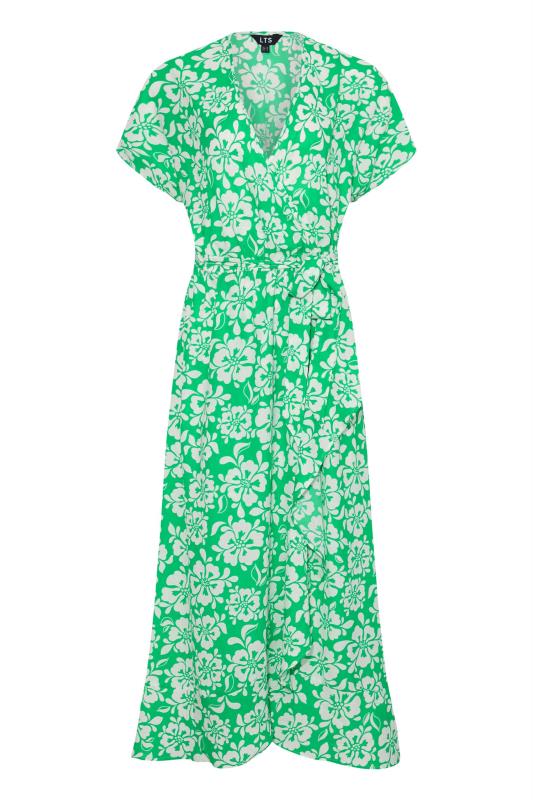 LTS Tall Green Floral Print Wrap Dress 6