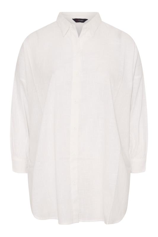 Plus Size White Oversized Beach Shirt | Yours Clothing 6