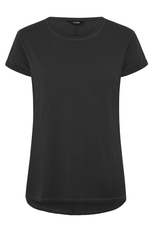 Black Topstitch Short Sleeve T-Shirt | Yours Clothing 5
