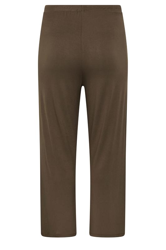 YOURS Plus Size Chocolate Brown Jersey Yoga Pants | Yours Clothing 2