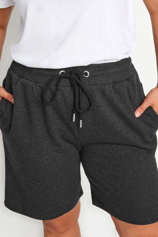 YOURS Plus Size Charcoal Grey Elasticated Jogger Shorts | Yours Clothing 4