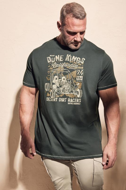 Men's  D555 Big & Tall Green 'Dune Kings' T-Shirt