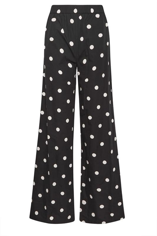 LTS Tall Women's  Black Polka Dot Wide Leg Trousers | Long Tall Sally 5