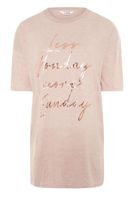 Curve Pink 'Less Monday More Sunday' Longline Lounge Top 5