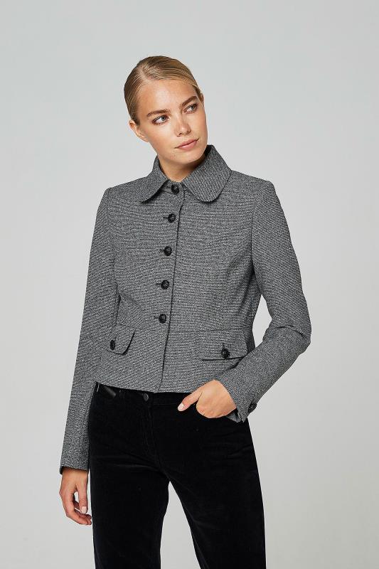 Karl Lagerfeld Paris Tweed Look 5 Button Jacket | Long Tall Sally