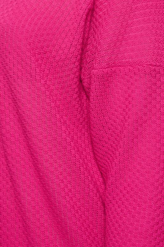 YOURS Plus Size Bright Pink Knitted Long Sleeve Cardigan | Yours Clothing 5