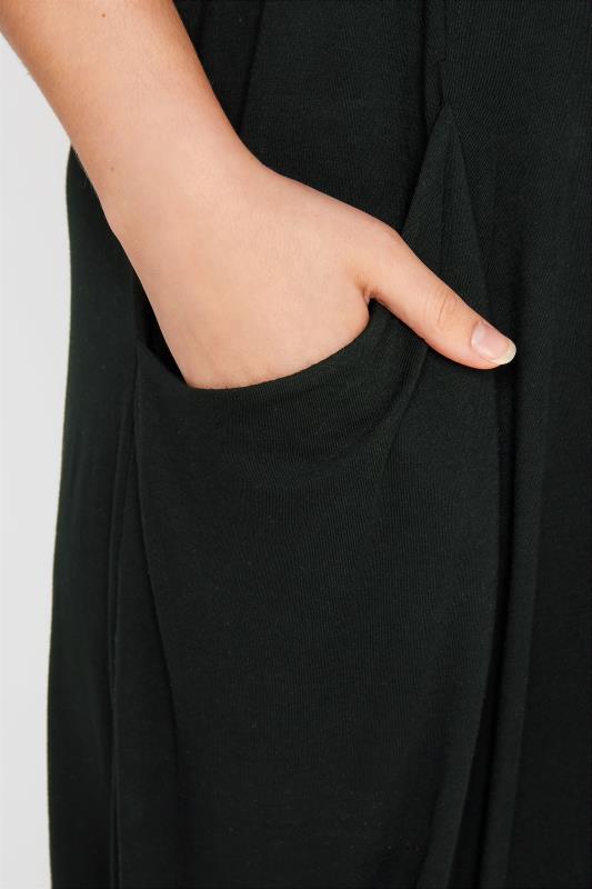 Curve Black Sleeveless Drape Pocket Dress 4