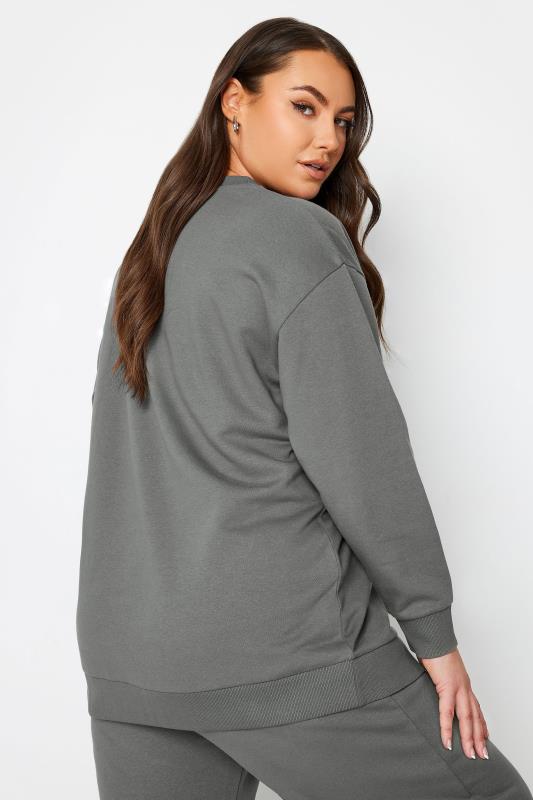 YOURS Plus Size Grey Crew Neck Sweatshirt | Yours Clothing