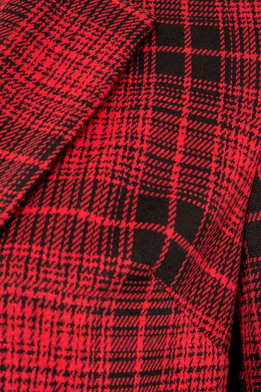 Plus Size Red Check Blazer Jacket | Yours Clothing 5