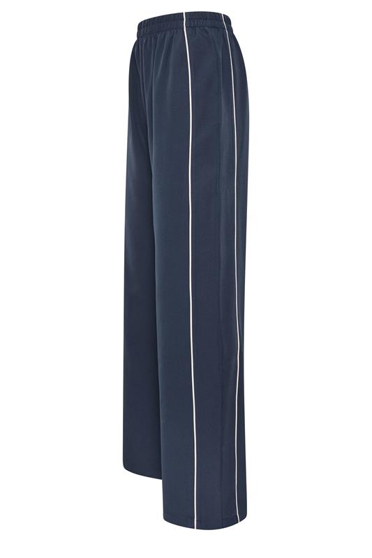 LTS Tall Women's Navy Blue Piped Wide Leg Trousers | Long Tall Sally 7