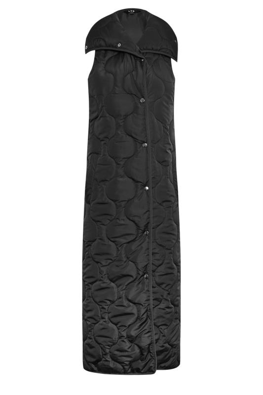 LTS Tall Black Funnel Neck Quilted Longline Gilet | Long Tall Sally 6
