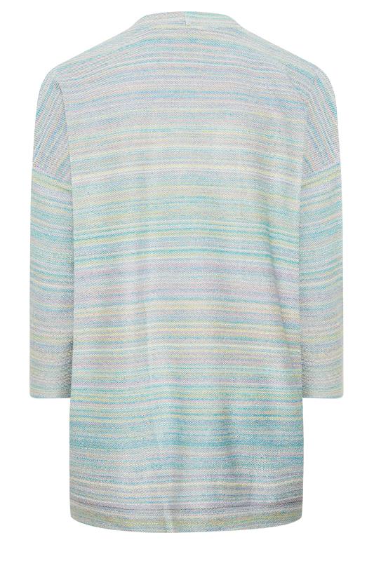 YOURS LUXURY Plus Size Pastel Blue Marl Soft Touch Cardigan | Yours Clothing 10