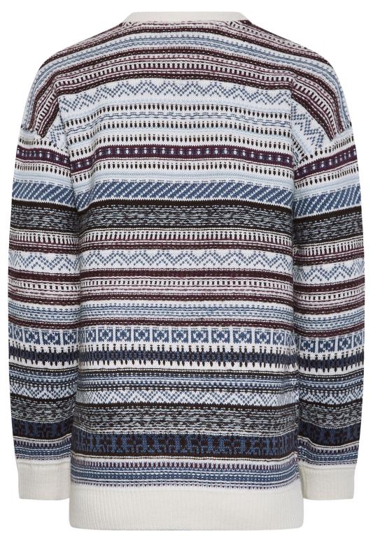 LTS Tall Blue Fairisle Print Knitted Jumper | Long Tall Sally 8