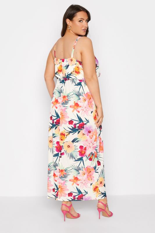 YOURS LONDON Curve White Tropical Cami Maxi Dress 3