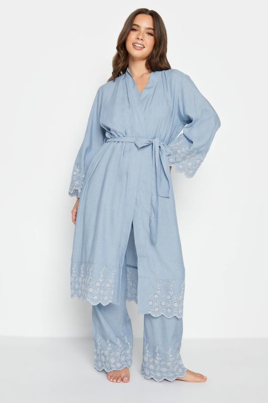 Petite  PixieGirl Blue Broderie Anglaise Dressing Gown