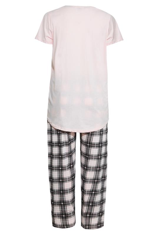 Pink 'Always Dreaming' Slogan Check Pyjama Set_BKjpg.jpg