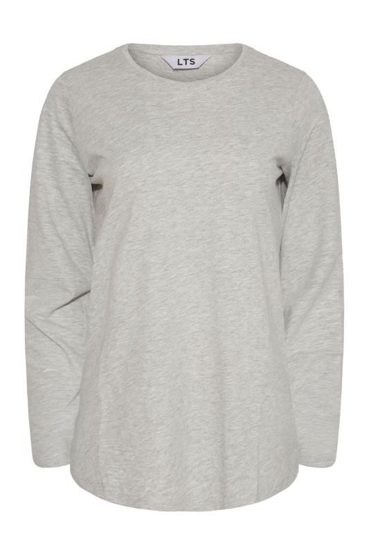 LTS Tall Grey Marl Dipped Hem T-Shirt_F.jpg