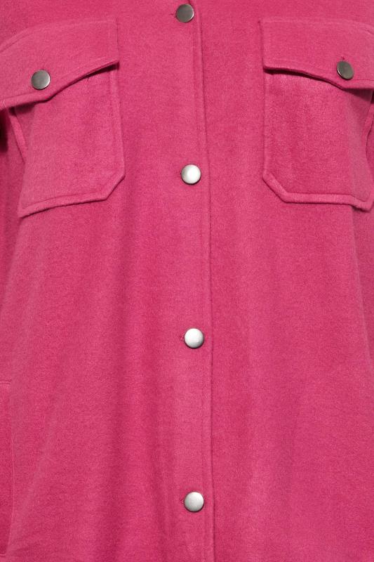 Curve Plus Size Hot Pink Midi Shacket | Yours Clothing  6
