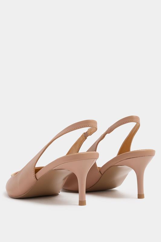 LTS Camel Brown Hammered Slingback Heels In Standard Fit | Long Tall Sally 5