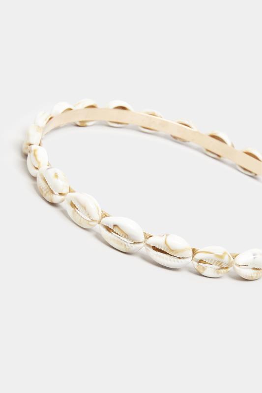 Beige Brown Shell Chain Headband | Yours Clothing  3