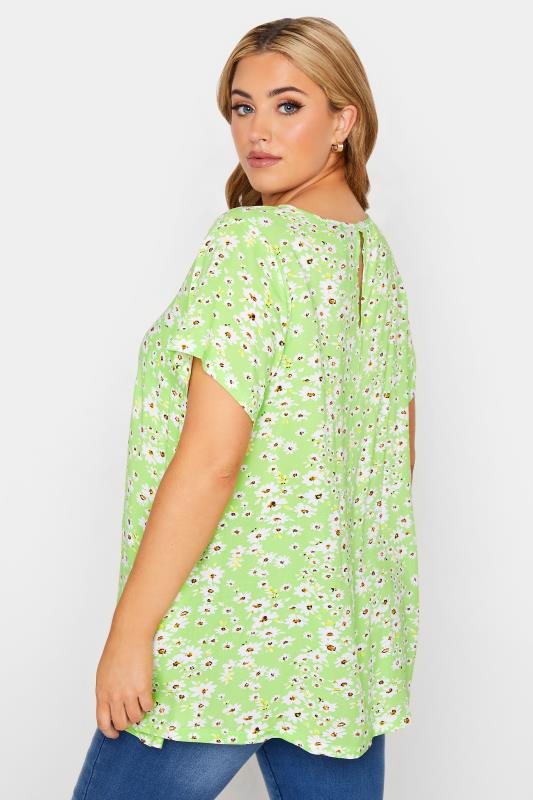 LIMITED COLLECTION Curve Lime Green Daisy Swing Top_C.jpg