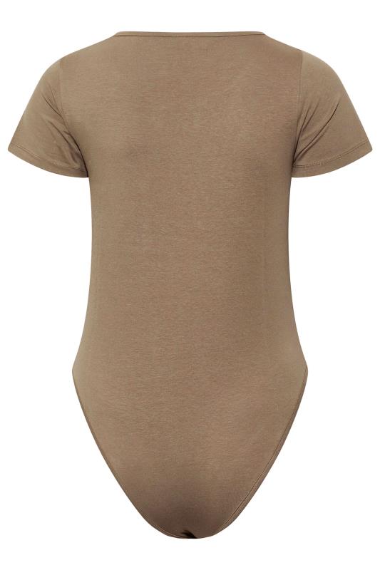Plus Size Brown Short Sleeve Bodysuit | Yours Clothing 7