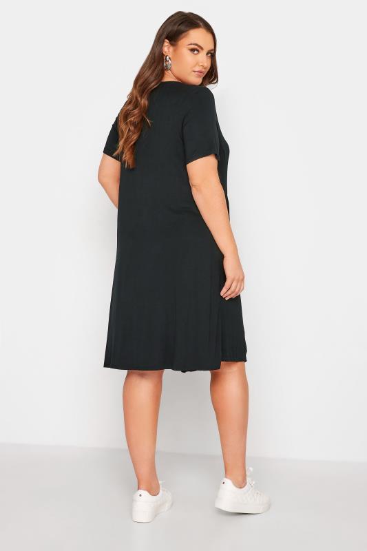 Curve Black Drape Pocket Midi Dress 3
