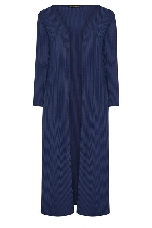 LIMITED COLLECTION Plus Size Navy Blue Ribbed Maxi Cardigan | Yours Clothing 5
