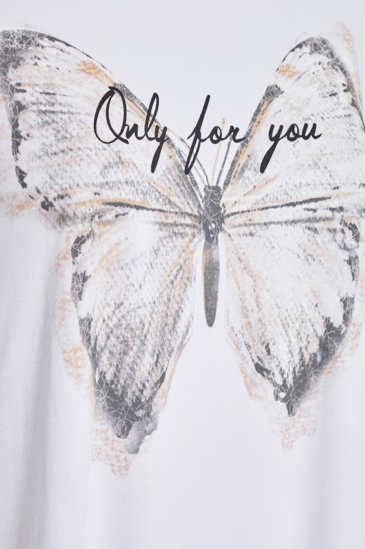 Curve White Butterfly 'Only For You' Slogan T-Shirt_Z.jpg