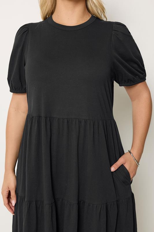 YOURS Plus Size Black Puff Sleeve Dress | Yours Clothing 4