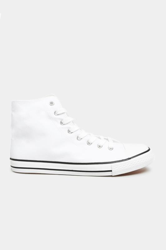LTS White Canvas High Top Trainers In Standard Fit | Long Tall Sally 3
