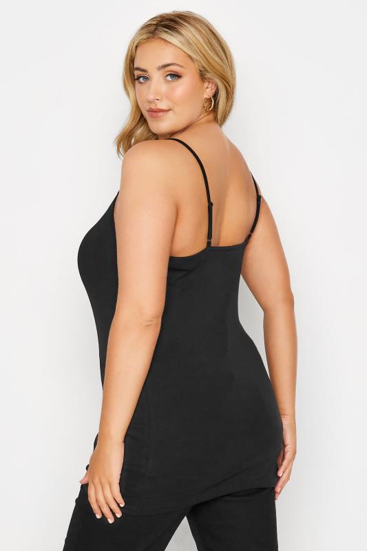  3 PACK Plus Size Black & Navy Blue Cami Tops | Yours Clothing  7
