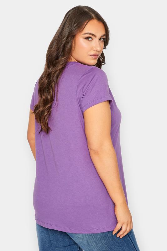YOURS Curve Plus Size Essential Purple T-Shirt | Yours Clothing  3
