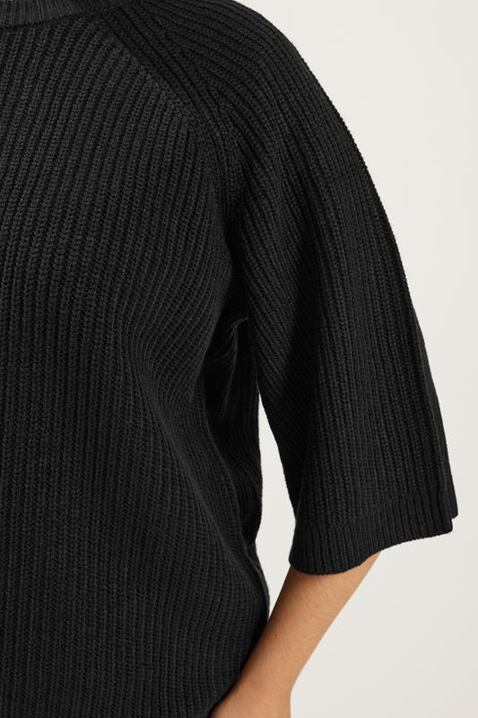 YOURS Plus Size Black Knitted Top | Yours Clothing 5