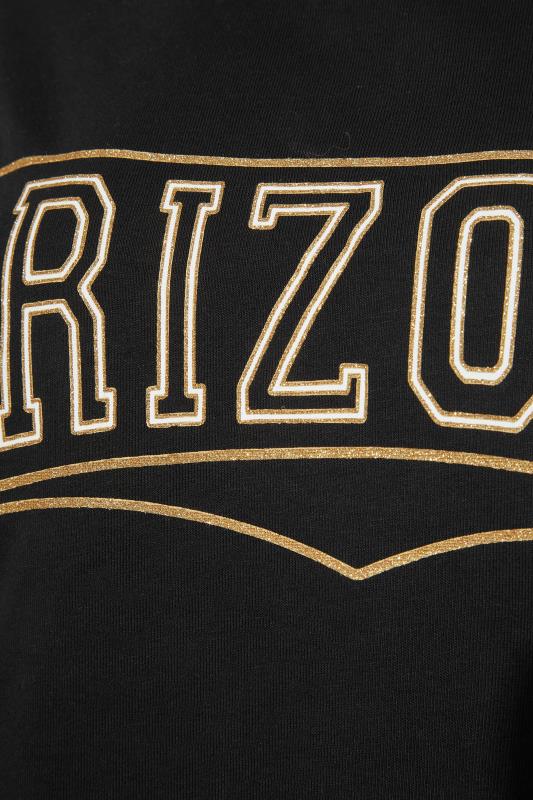 LTS Tall Black 'Arizona' Glitter Slogan Sweatshirt 5
