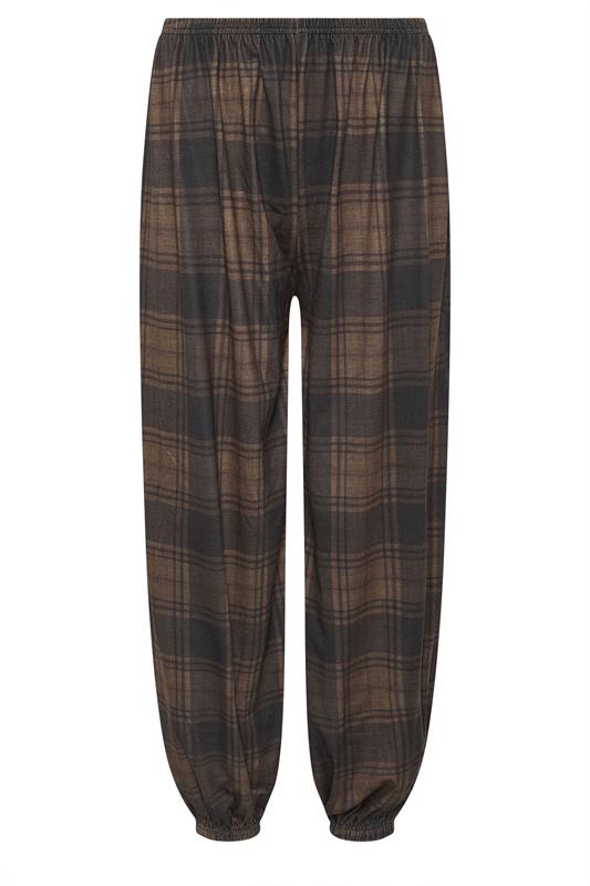 PixieGirl Petite Women's Brown Check Balloon Trousers | PixieGirl 5