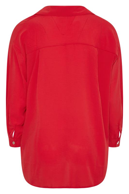 Plus Size Curve Red Button Through Shirt | Yours Clothing  7