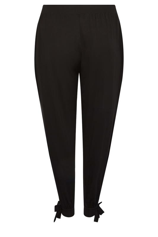 YOURS Plus Size Curve Black Split Tie Hem Harem Trousers | Yours Clothing  6