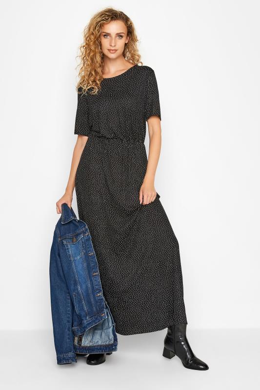 Tall  LTS Tall Black Spot Print Pocket Midaxi Dress