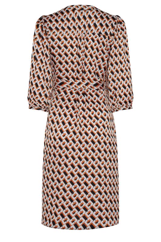 M&Co Orange Satin Geometric Print Tunic Dress | M&Co 7