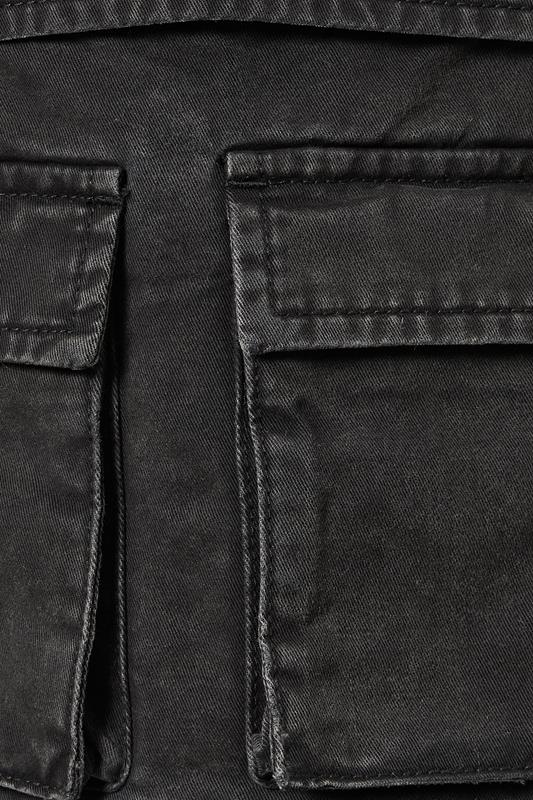 BadRhino Big & Tall Black Acid Washed Cargo Shorts | BadRhino 8