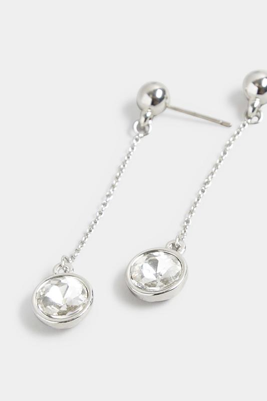 Silver Diamante Drop Earrings | Yours Clothing 3