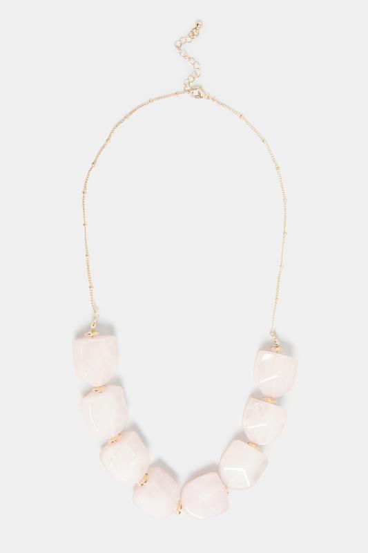 Gold & Pink Gemstone Statement Necklace | Yours Clothing 2