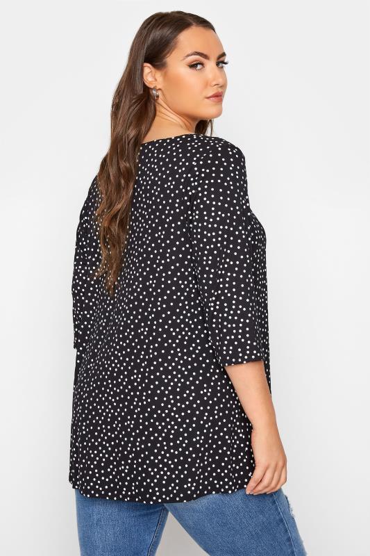 LIMITED COLLECTION Curve Black Polka Dot Top 3