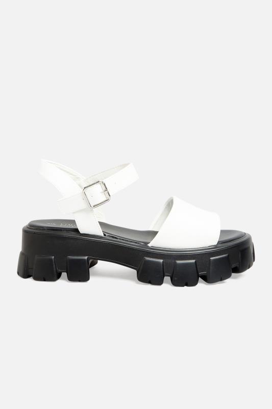 LIMITED COLLECTION White Chunky Platform Sandals In Extra Wide Fit | Yours Clothing  3