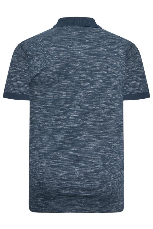BadRhino Big & Tall Navy Blue Marl Polo Shirt | BadRhino 5